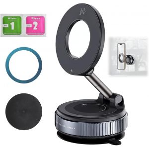 Support De T&eacute;l&eacute;phone Portable Magn&eacute;tique Pour Voiture Avec Ventouse, Rotatif &Agrave; 360&deg;, Pliable, Compatible Avec Tous Les Smartphones, Pour Pare-Brise, Verre, Toute Surface Lisse - Neuf
