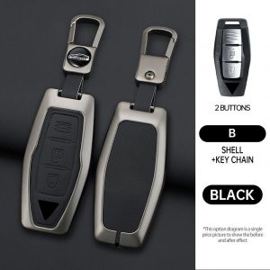 Étui pour clé de voiture en alliage de Zinc et cuir,coque Fob pour Mitsubishi Outlander 2022 2023 2024 2025,accessoires d'intérieur de voiture de contrôle - Type black 2 - Neuf