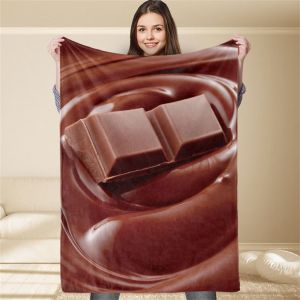 Hjlian Jete De Canape Motif Chocolat, Doux Et Confortable, Grand Teint, Pour Toutes Les Saisons, Pour La Maison Ou Le Bureau, 120 X 150 Cm - Neuf