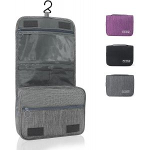 KALANKA-Trousse de toilette à suspendre - Pliable - Avec poignée de transport - Pour homme et femme, gris, L, Trousse de toilette - Neuf