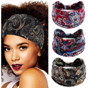 Lot De 3 Bandeaux Larges Élastiques À Fleurs Avec Noeud Pour Le Yoga, Accessoires De Cheveux Vintage Pour Femmes Et Filles - Neuf