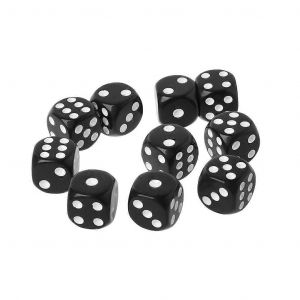 Lot De 10 D&eacute;s En Acrylique &Agrave; 6 Faces, 16 Mm, Cubes Num&eacute;riques Ronds, Pour Jouets &Eacute;ducatifs Pour Enfants, Jeux De Soci&eacute;t&eacute;, Blanc-Jaune - Neuf