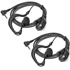 2.5mm G-Shape Earphone with Mic 1 Pin Headset Walkie Talkie Compatible for Motorola TLKR T60 T61 T62 T81 T80 T82 Extreme Hunter HYT TC-320 Radio Earpiece (2pcs) - Neuf