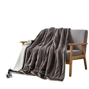 Couverture En Laine D'agneau Gris Argent&eacute; - Plaid Doux, Chaud Et Moelleux Pour L'hiver S - Neuf