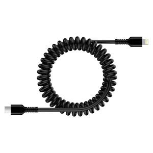 Câble spiralé USB C vers Lightning [Certifié MFi] Câble Apple Carplay USB C pour iPhone 14 Pro/14/13/12/11/SE/X/XS/XR - Neuf
