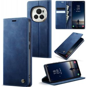 Maa-Coque Honor Magic 7 Pro Cuir Pu Premium Fentes Cartes Etui Pochette De Portefeuille Avec Fonction Support Case À Rabat Coque Honor Magic 7 Pro - Bleu Vert - Neuf