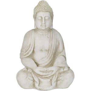 NouvelHorizonstore-Statue Bouddha XXL, Assis, Grand, Jardin, 70 cm de Haut, r&iquest;&iquest;sistant aux intemp&iquest;&iquest;ries et au Gel, d&iquest;&iquest;co, cr&iquest;&iquest;me - Neuf