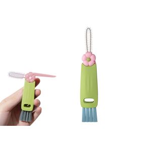 Ensemble de brosses de nettoyage 3 en 1 pour couvercles de tasses, avec t&ecirc;tes interchangeables et trou de suspension - Neuf