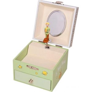 Eryi-- Le Petit Prince. Saint Exupéry - Boîte À Trésors & Bijoux Musicale - Idéal Cadeau Enfant - Phosphorescent - Brille Dans La Nuit - Musique La Valse D'amélie Poulain - Colori Vert - Neuf