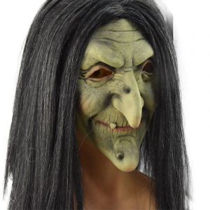 Vieille Sorcière Verte Masque D'halloween Effrayant Horreur Effrayant Costume De Cosplay - Neuf