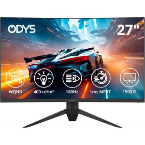 lbgwp60-Q27 Pro-X Moniteur De Jeu Incurvé 27"" (69 Cm), 180 Hz, Wqhd (2560 X 1440 Px), Temps De Réponse De 1 Ms (Mprt), Hdr, 1500R, Compatible Freesync/G-Sync, Eye Care, Hdmi, Display Port, Audio 3,5 - Neuf