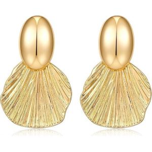 Kal-Boucles D'oreilles Femme Or 1 Paire Boucle D'oreille Coquillage D'été Pendantes Festonnées Pour Femmes Et Filles - Neuf
