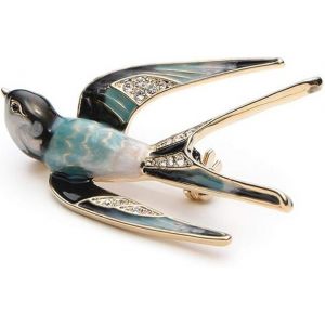 Broche En Cristal De Qualit&eacute; Sup&eacute;rieure En Forme D'hirondelle, Bijou Pour Femme - Neuf