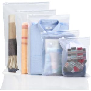 34 Pi&egrave;ces Pochette Voyage Sachet Plastique Zip 5 Tailles Etanche Sac De Rangement Voyage Non Poreux Sac Vetement Voyage Mat Pochette Rangement Pour Chaussures, Costume, Maquillage, Sous-V&ecirc;tements - Neuf