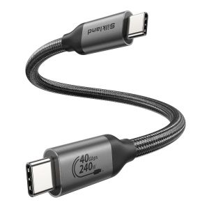 KALANKA-C&acirc;ble USB4 Compatible avec C&acirc;ble Thunderbolt 4 30cm, 40Gbps Transfert Donn&eacute;es, 8K@60Hz 4K@144Hz HDR Vid&eacute;o, PD3.1 240W 5A Charge Rapide pour MacBook, PSSD, iPad, iPhone 16/15 Pro, Docks - Neuf