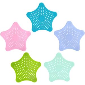 pièces de filtres de douche et d'évier en silicone en forme d'étoile, protège-cheveux de baignoire et filtres d'égout d'évier de cuisine, peuvent être utilisés pour les douches de salle de bain - Neuf