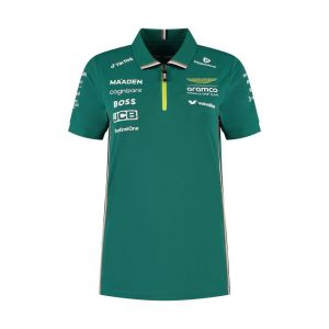 Polo Femme Aston Martin F1 Officiel Formule 1 - Vert - Neuf