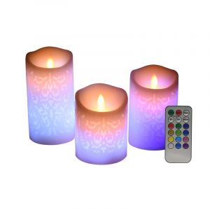 Led Bougie Sans Flamme De La Lampe, La Lumi&egrave;re Led 3 Pcs Blanc Chaud Color&eacute; R&eacute;el &Agrave; Piles Led Bougie Bougies Avec Timer De La T&eacute;l&eacute;commande Pour Int&eacute;rieur Ext&eacute;rieur D&eacute;coration De No&euml;l - Neuf