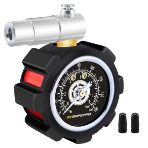 Mevronisshop-Presta Valve Manom&egrave;tre De Pneu De Vtt 160 Psi/11 Bar Double &Eacute;chelle, Soulagement De La Pression D'air, Parfait Pour Les Accessoires De Vtt - Neuf