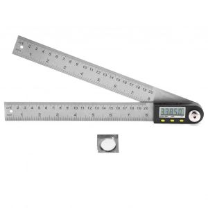 XYONG Rapporteur d'angle numerique 2 en 1 0-200 mm, 0-360¡ã, en acier inoxydable, avec ecran LCD - Neuf