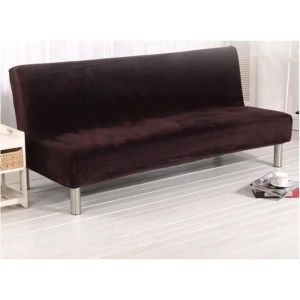 Solide Housse De Clic-Clac Extensible Housse De Canapé Sans Accoudoir Couverture Pour Canapé (Marron) - Neuf