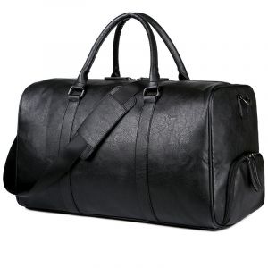 Sacs de voyage en cuir PU pour hommes, sac de week-end étanche, sac de sport grande capacité, sac de sport vintage unisexe, bagage à main - Neuf