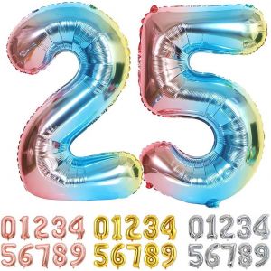 Foil Ballons D&eacute;grad&eacute; Bleu Chiffre 25/52, Grands Ballon Num&eacute;ro 0 1 2 3 4 5 7 8 10-19 20-29 30-39 40 50 60 70 80 90 100, D&eacute;coration Pour Mariages Party Et Anniversaires F&ecirc;te - Neuf