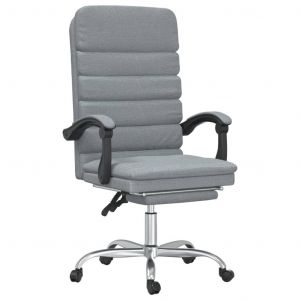Fauteuil de bureau massage inclinable de bureau informatique &eacute;tude clair tissu gris Helloshop26 02_0025386 - Neuf