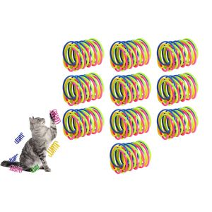 40 Jouets Pour Chat &Agrave; Ressort En Plastique Color&eacute;, Rebondissants, Pour Le Jeu Interactif Et L'exercice. - Neuf
