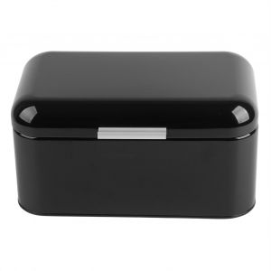 Hjlian Boite A Pain Retro En Metal De Couleur Unie, Grande Capacite, Pour La Cuisine (Noir) - Neuf