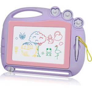 ERYI-Ardoise Magique Jouet, Dessin Magnetique Peinture Écriture Croquis Multicolore Planche Effaçable Pour Enfant Avec 3 Tampons Magnétiques Et 1 Stylo-Cadeaux D'Anniversaire Noël Pour 2 3 4 5 An - Neuf
