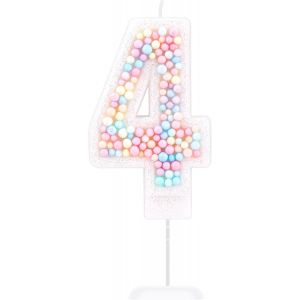 Eryi-Bougies D'anniversaire Numérotées, Jolies Bougies Macarons Couleur Bonbon Bougies D'anniversaire Chiffres Douces Décoration De Gâteau Numéro Pour Filles Fête Prénatale Mariage Anniversaire (4) - Neuf
