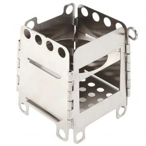 Poêle Pliant Portable En Acier Inoxydable Poêle À Bois Pour Pique-En Plein Air Bbq Camping Randonnée - Neuf