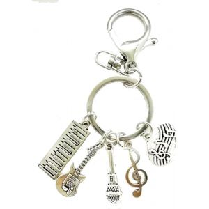 Kal-Porte-Cl&eacute;s De Poche &Agrave; Double Anneau En Acier Inoxydable Th&egrave;me Passions : Sport, Football, Musique, Machines, Art, Travail, Passepoils.. Unisexe, Excellente Id&eacute;e Cadeau - Neuf