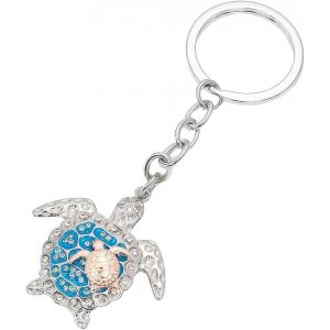 Kal-Porte-Clés Tortues De Mer En Métal Pour Sac À Dos Et Sac À Main - Accessoires Pour Homme Et Femme, Argenté,Taille Unique(Bleu) - Neuf