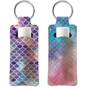 KAL-Porte Rouge À Lèvres Porte Clés Boho Porte Baume À Lèvres Élastique En Tissu De Plongée Porte Clés Porte Rouge À Lèvres Portable Sacs Porte - Neuf