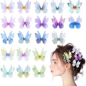 Lbgwp60-Lot De 40 Barrettes À Cheveux Papillon Décoratives Avec Clip 3d Pour Filles, Femmes, Enfants, Carnaval, Fête (B) - Neuf