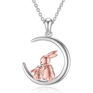 Mother Daughter Necklace 925 Sterling Silver Cow/Elephant Pendant Animal Jewellery Birthday Anniversary Mothers Day Gift For Women - Neuf