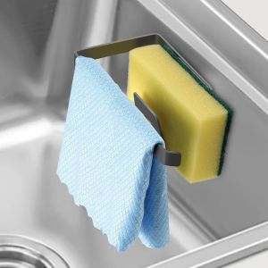Sjzg-Porte Éponge Évier Cuisine - Range Eponge Suspendu- Porte Éponge Évier En Acier Inoxydable 304 - Porte Torchon Et Organiseur D'évier, Accessoires De Cuisine Amovibles - Neuf