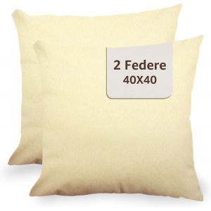 CAUC-Housses de coussin pour canap&eacute; 40 x 40 cm u2013 Housses de coussin 40 x 40 cm u2013 Taies d'oreiller pour canap&eacute; et chambre u2013 Taies d'oreiller d&eacute;coratives pour canap&eacute; 2 pi&egrave;ces Ivoire - Neuf