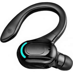 KALANKA-Oreillette Bluetooth sans Fil Mono, Autonomie 20h, V5.2 Kit Main Libre Professionnel avec Micro &agrave; ecouteurs de Bruit pour iPhone Android PC, Bureau, Conduite, Sport, oreillette Tour 360&deg; - Neuf