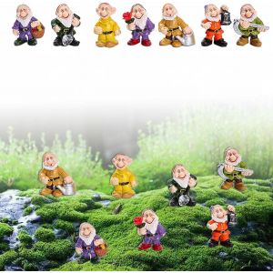 Mevronisshop-7pcs Nains De Jardin Miniatures, Nains De Jardin En Ext&eacute;rieur, Handmade Resin Sculpture Naine Etanche Naine, Accessoires De Jardin, Nains Color&eacute;s Pour La Table De Jardin Ext&eacute;rieure Int&eacute;r - Neuf