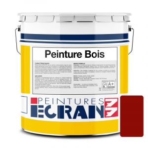 Peinture bois professionnelle, satin, peinture opacifiante, sans odeur, prot&egrave;ge, d&eacute;core, int&eacute;rieur, ext&eacute;rieur ECRAN77 5 litres Rouge basque - Neuf