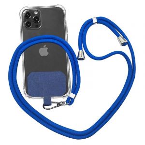 Universel Téléphone Lanière De Téléphone Cellulaire Lanière, Réglable En Longueur Collier Avec Cordon De Cou Et De Poignet Patchs Lanière De Téléphone Et Porte-Clés (Bleu Ciel) - Neuf
