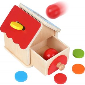 ChenQuanSarl-Jouets Montessori Pour Enfant En Bas Âge Pièce Et Boule 2-En-1 Boîte De Dépôt Forme De Maison Objet Boîte De Permanence Pour Bébé Enfant D'Âge Préscolaire - Neuf