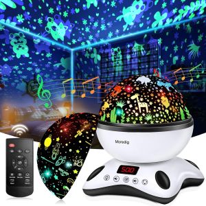 Bnhgc-Veilleuse Musicale Et Lumineuse, Veilleuse Projecteur Bebe, Veilleuse Enfant + 8 Couleurs + Minutage + Télécommande, Veilleuse Bébé Pour Cadeau Bébé/Cadeau Enfants - Noir Et Blanc - Neuf