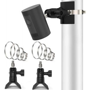 Lot de 2 supports de caméra pour Ring Stick Up Cam, support de mât Support de montage mural pour Ring Spotlight Cam Plus/Pro/Panneau solaire/Pan Tilt, Accessoires pour caméra extérieure et intérieure, - Neuf
