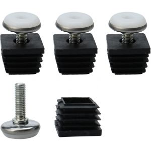 Pieds De Nivellement Meuble R&eacute;glable Pied R&eacute;glable Patin De Meuble Jambe Pied De Table Chaise Base Protection Plancher M8 30 X 30mm Carr&eacute; Tube Inserts Glisse Kit De 4pcs - Neuf