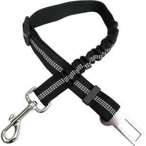 Cmjaagur-Ceinture Chien Voiture, Ceinture De S&eacute;curit&eacute; Pour Chien Avec Longueur R&eacute;glable, Laisse Pour Voiture Avec Absorption De Chocs, Harnais Universel, Noir[M295] - Neuf