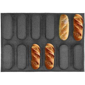 JEXNOVASHOP-Plateau &agrave; Pain Fran&ccedil;ais et, Perfor&eacute; Antiadh&eacute;sif Moules &agrave; Hot-Dog en de Silicone, Moules &agrave; Pain pour P&acirc;tisserie et, Plateau &agrave; Ustensiles de Cuisson - Neuf